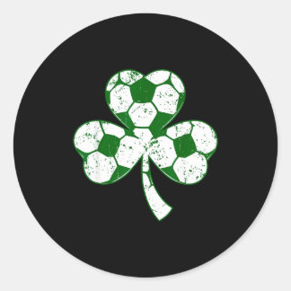 Soccer shamrock st patricks day saint paddys men runder aufkleber