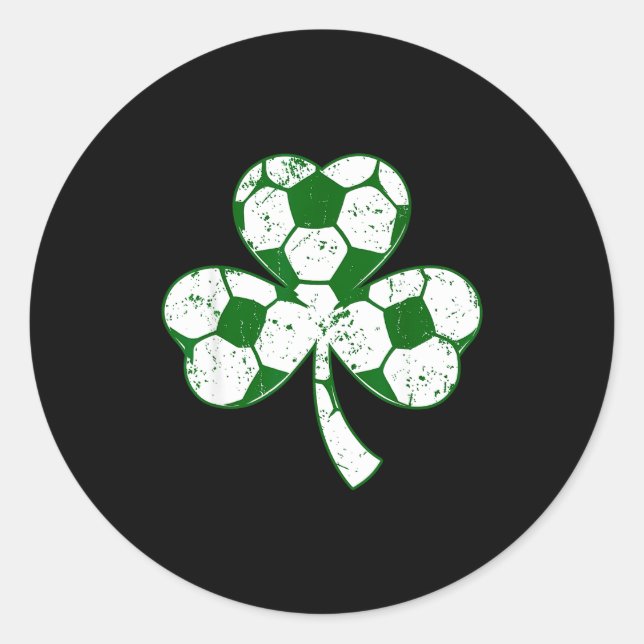 Soccer shamrock st patricks day saint paddys men runder aufkleber (Vorderseite)