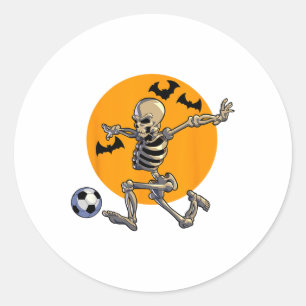 Soccer Skeleton Halloween Men Boys Soccer Player H Runder Aufkleber