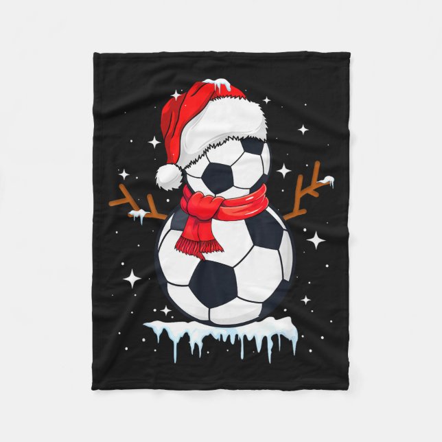 Soccer Snowman Apparel, Funny Santa Christmas Men  Fleecedecke (Vorderseite)