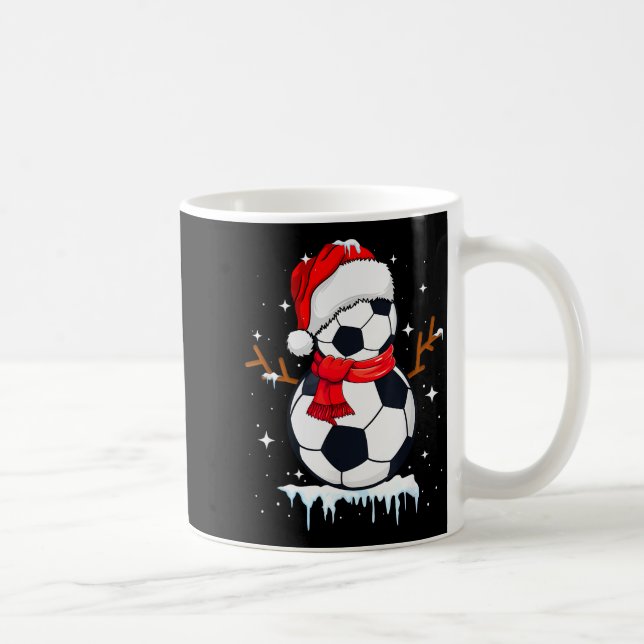 Soccer Snowman Apparel, Funny Santa Christmas Men  Kaffeetasse (Rechts)