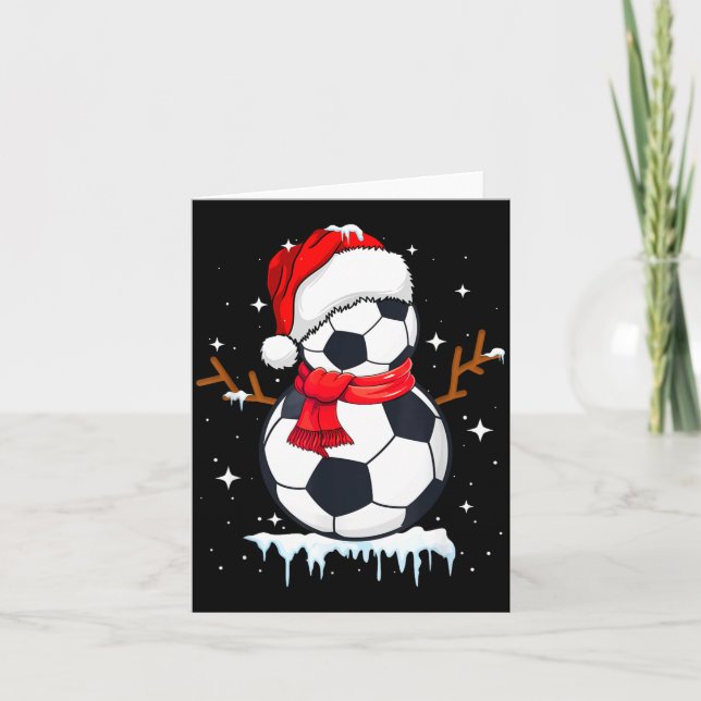 Soccer Snowman Apparel, Funny Santa Christmas Men  Karte (Vorderseite)