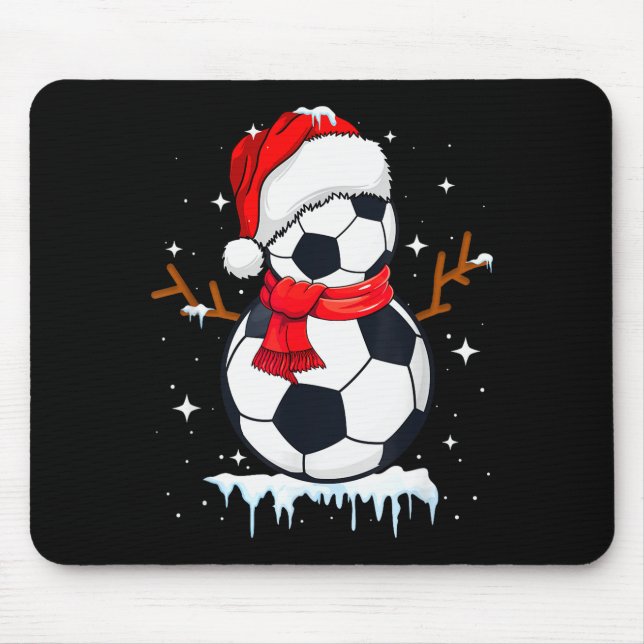 Soccer Snowman Apparel, Funny Santa Christmas Men  Mousepad (Vorne)