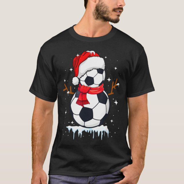 Soccer Snowman Apparel, Funny Santa Christmas Men  T-Shirt (Vorderseite)