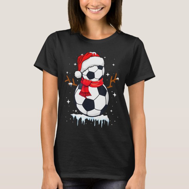 Soccer Snowman Apparel, Funny Santa Christmas Men  T-Shirt (Vorderseite)