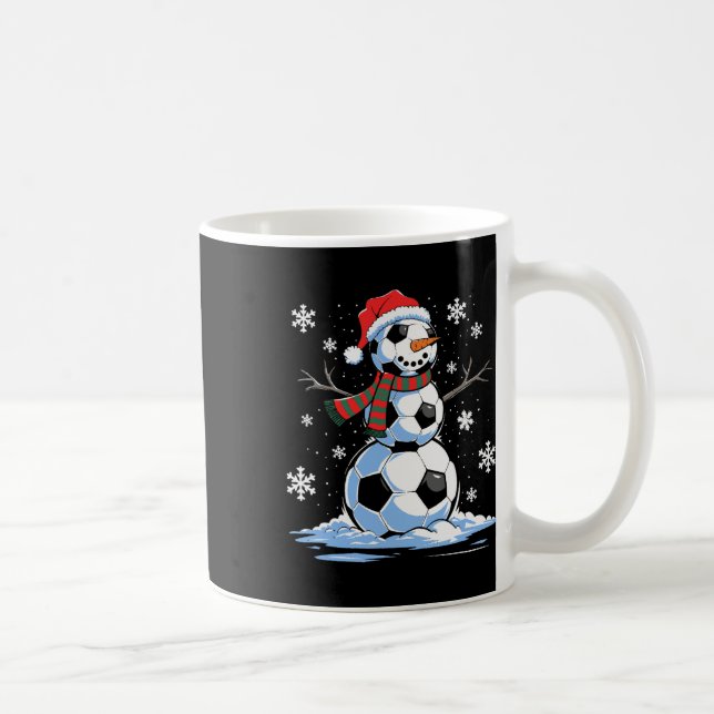 Soccer Snowman Soccer Weihnachtsmannmütze Weihnach Kaffeetasse (Rechts)