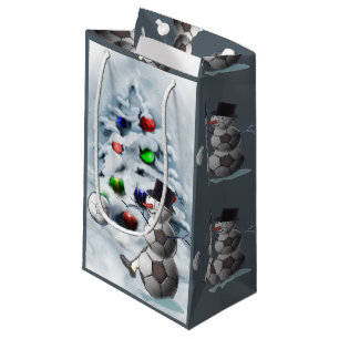 Soccer Snowman Weihnachten Kleine Geschenktüte