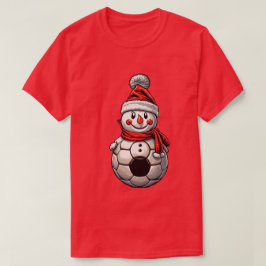 Soccer Snowman Weihnachten T-Shirt