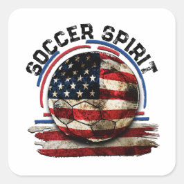 Soccer Spirit USA, National Soccer USA Quadratischer Aufkleber