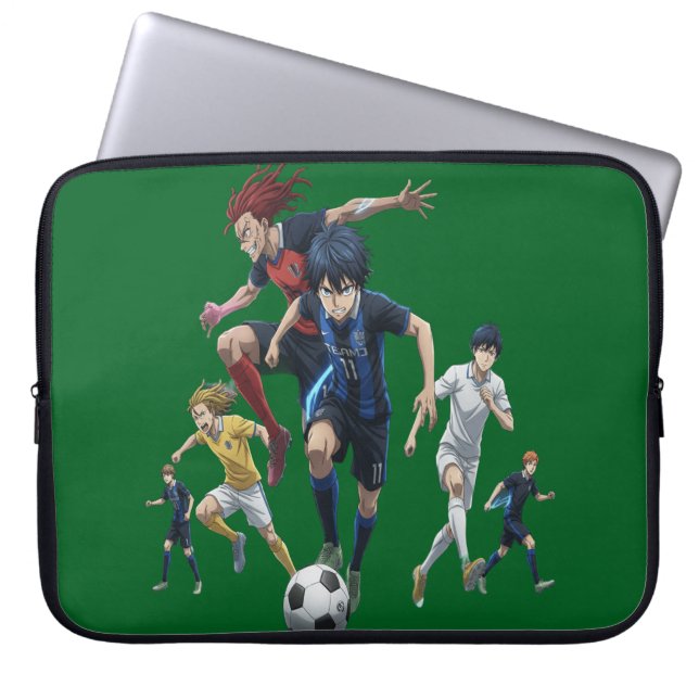 Soccer Squad Laptop Sleeve – Cartoon Action (Vorderseite)