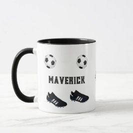 Soccer star add name text tasse