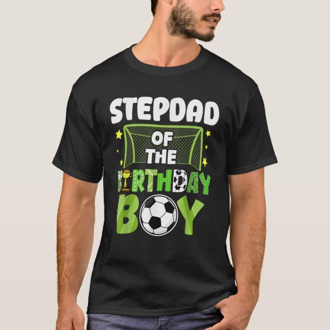 Soccer Stepdad Birthday Boy Party Soccer Family Ma T-Shirt (Vorderseite)