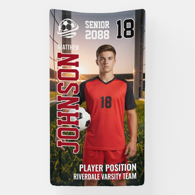 Soccer Team Senior Night Custom Player Photo Banner (Vertikal)