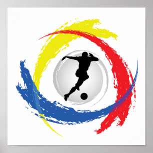 Soccer Tricolor Emblem Poster