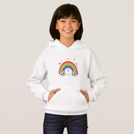 Soccer under the Valentines Rainbow Hoodie