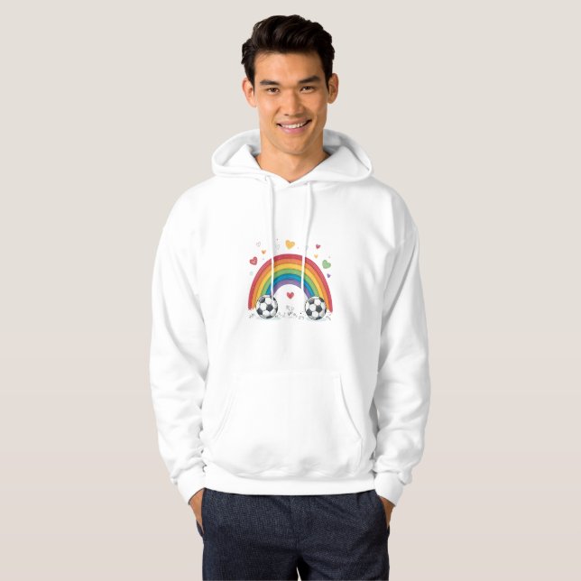 Soccer under the Valentines Rainbow Hoodie (Vorne ganz)