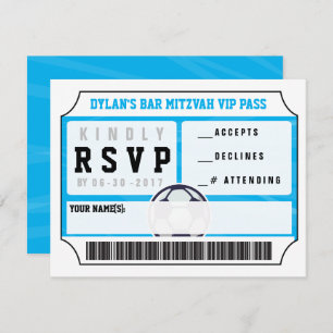 SOCCER VIP REPLY CARD Bar Bat Mitzvah Einladung