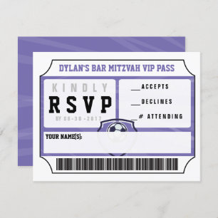 SOCCER VIP REPLY CARD Bar Bat Mitzvah Einladung