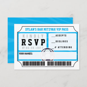 SOCCER VIP REPLY CARD Bar Bat Mitzvah Einladung