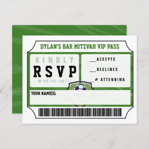 SOCCER VIP REPLY CARD Bar Bat Mitzvah Einladung