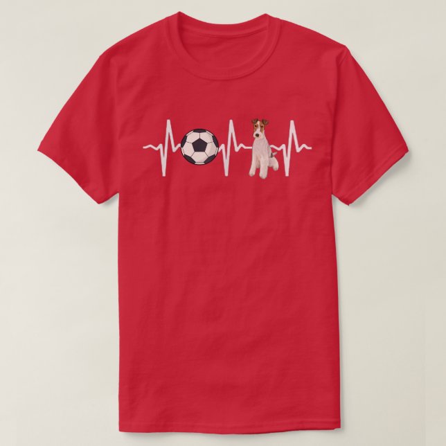 Soccer Wire for Terrier Heartbeat Dog Lover T-Shirt (Design vorne)