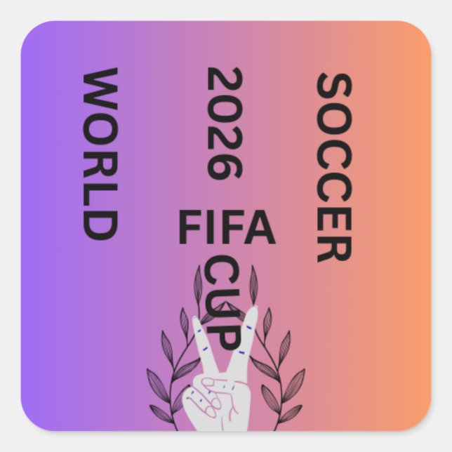 SOCCER WORLD CUP 2026 QUADRATISCHER AUFKLEBER (Vorderseite)