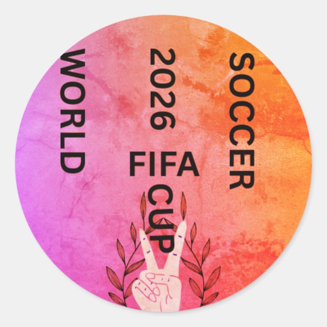 SOCCER WORLD CUP 2026 RUNDER AUFKLEBER (Vorderseite)
