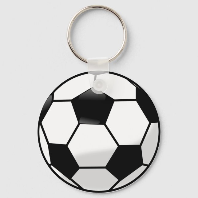 Soccerball Button-Schlüsselanhänger Schlüsselanhänger (Vorderseite)