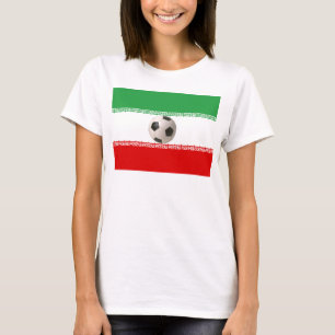 Soccerball mit iranischer Flagge T-Shirt