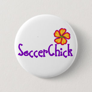 SoccerChick FlowerDark Button