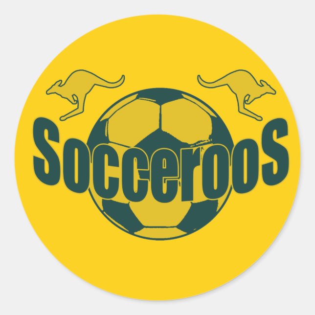 Socceroos world soccer Roos Logo Geschenke Runder Aufkleber (Vorderseite)