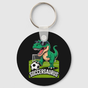 Soccersaurus Dinosaur T-Rex Fußball-Torhüter-Spiel Schlüsselanhänger