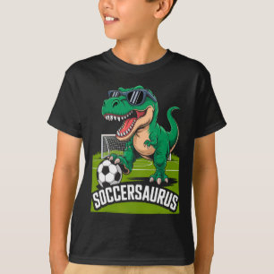 Soccersaurus Dinosaur T-Rex Fußball Torwart Spiele T-Shirt