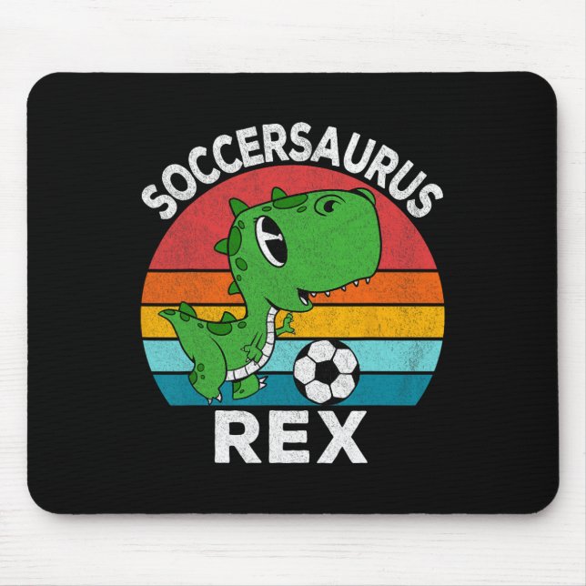 Soccersaurus Rex Fußball-Dinosaurier für Jungen Ki Mousepad (Vorne)