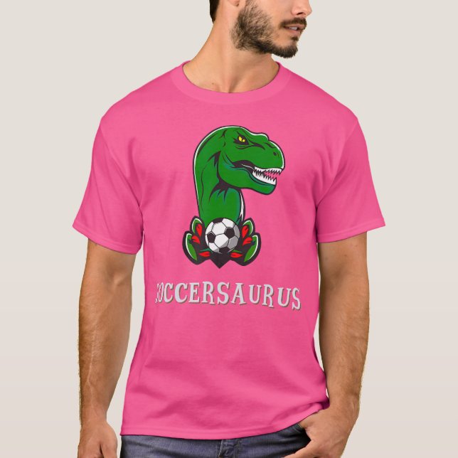 Soccersaurus Soccer Player Dinosaur T-Rex Boys Kid T-Shirt (Vorderseite)