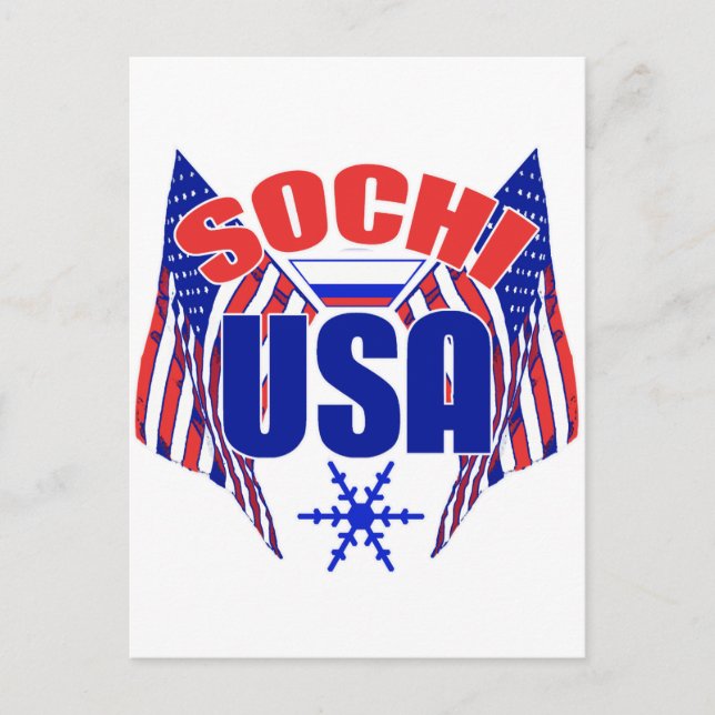 Sochi USA Snowflake Postkarte (Vorderseite)