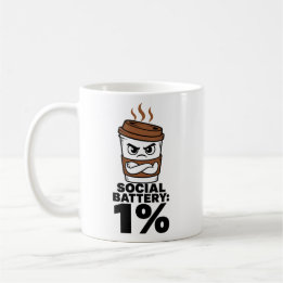Social Battery 1% Tasse Lustiges Introvertiertenge