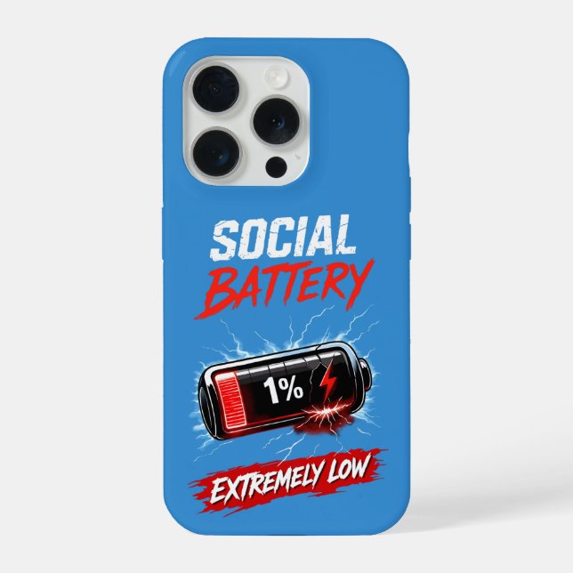 Social Battery Extremely Low – Funny Introvert  iPhone Hülle (Rückseite)