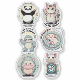 Social Battery Levels Sheet | Introvert Humor Aufkleber