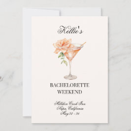 Social Club Blush Martini Cocktail mit QR Code Bac Einladung