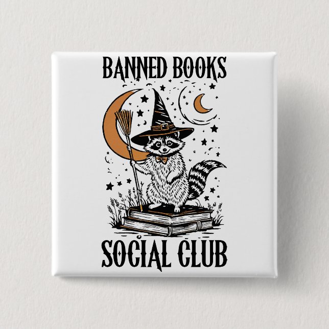 Social Club für verbotene Bücher Button (Vorderseite)