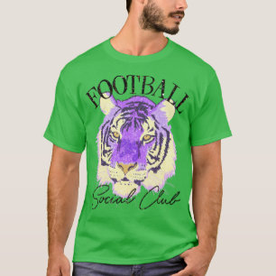 Social Club Glitzige Lila und Goldene Tiger Southe T-Shirt