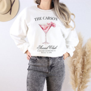 Social Club Pink Cocktail Matte Bachelorette Sweatshirt