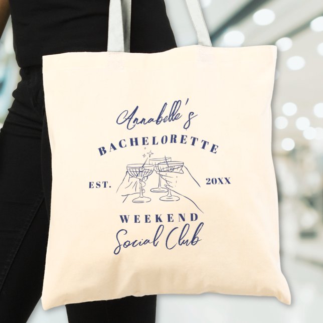Social Club Preppy-Junggeselinnen-Abschied Tragetasche (Social Club Preppy Bachelorette Party Tote Bag)