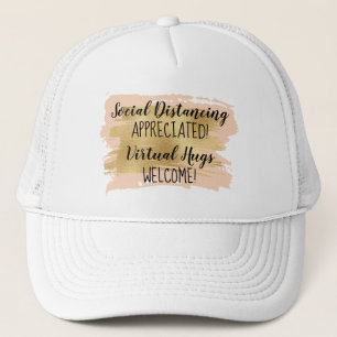 Social Distancing Pink Gold Virtual Hugs Truckerkappe