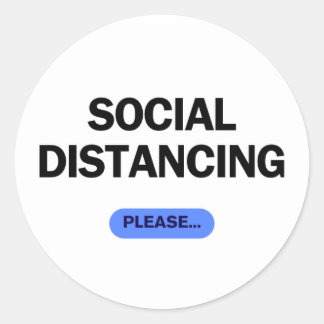 "Social Distancing Please" Funny Covid Runder Aufkleber