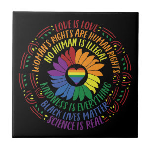 Social Justice Rainbow Colors Word Art Fliese
