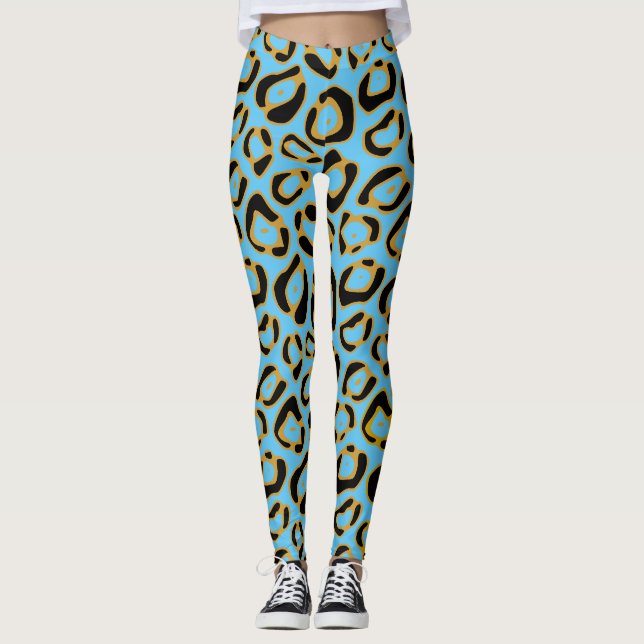 Social Leopard Print Pattern Leggings (Vorderseite)