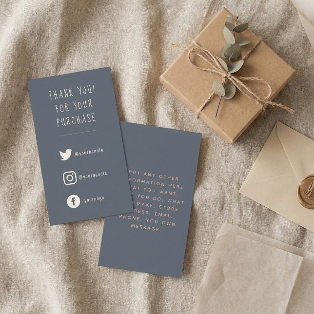 Social Links Kundenanfrage Begleitkarte (Social Links customer order appreciation Enclosure Card.)