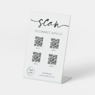 Social Media 4 QR-Codes Sockelschild